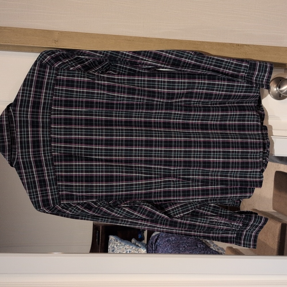 Tommy Hilfiger Dark Green and Pink Checkered Shirt - Picture 2 of 3